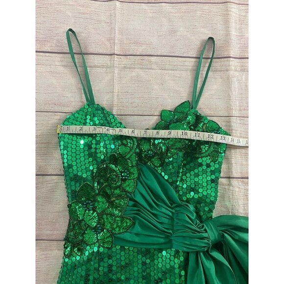 Vintage Alyce Designs Women's Green Sequin Cocktail Dress - 8 - Picture 8 of 12